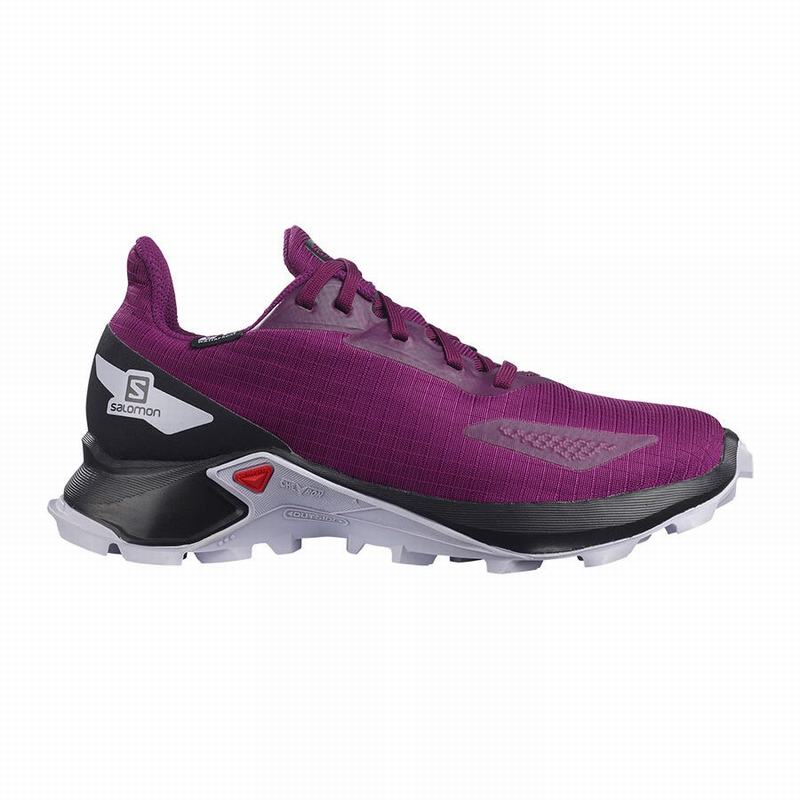 Salomon Singapore Kids Trail Running Shoes - ALPHACROSS BLAST CLIMASALOMON™ WATERPROOF Purple/Black